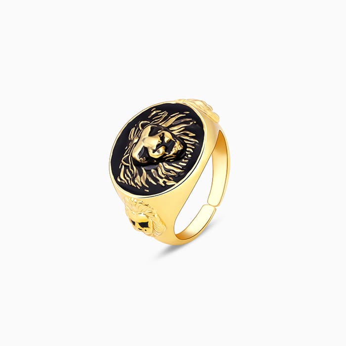 9ct Yellow Gold Lion Head Diamond and Sapphire Gents Ring – Shiels Jewellers