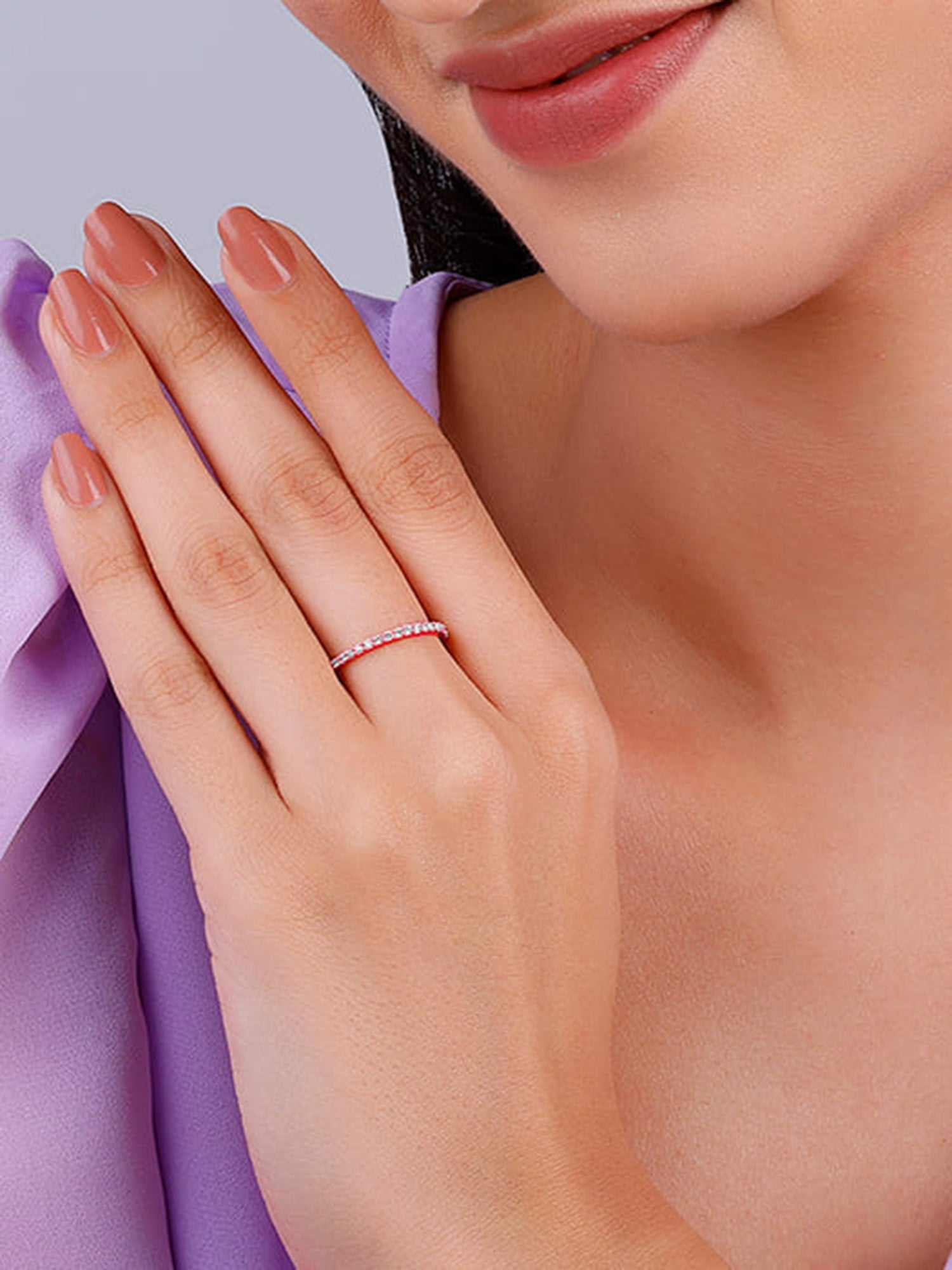 Rose Gold Serenity Line Ring