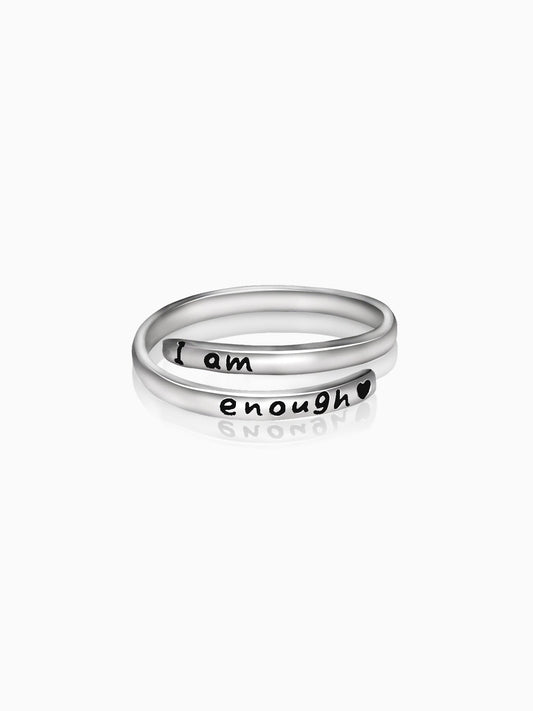 Silver Layered Affirmation Ring