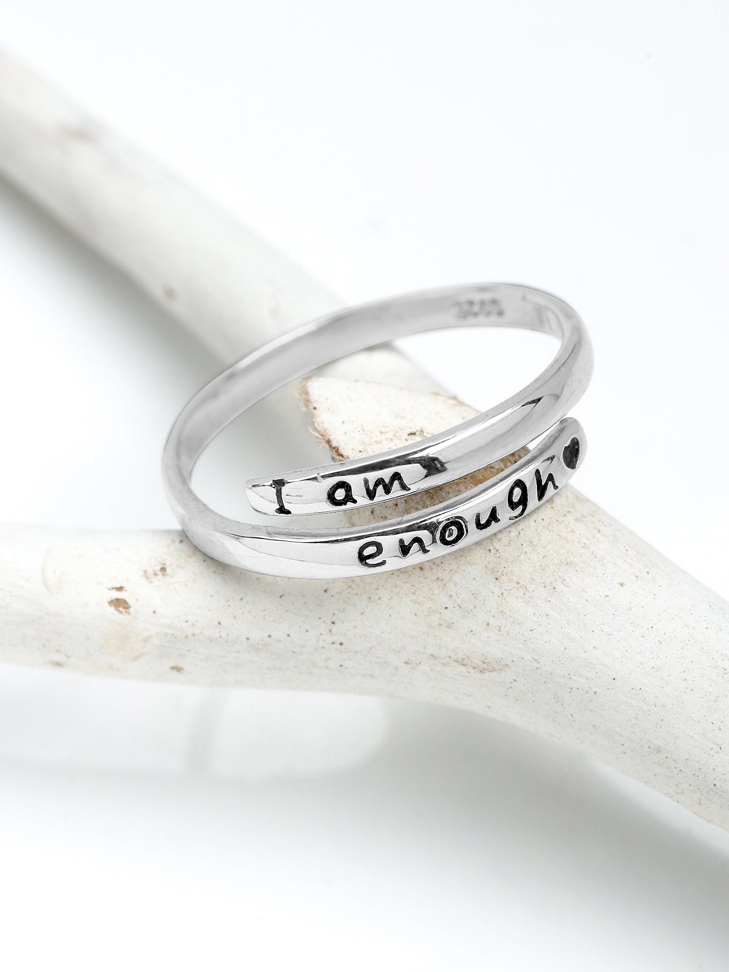 Silver Layered Affirmation Ring