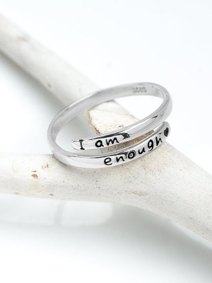 Silver Layered Affirmation Ring