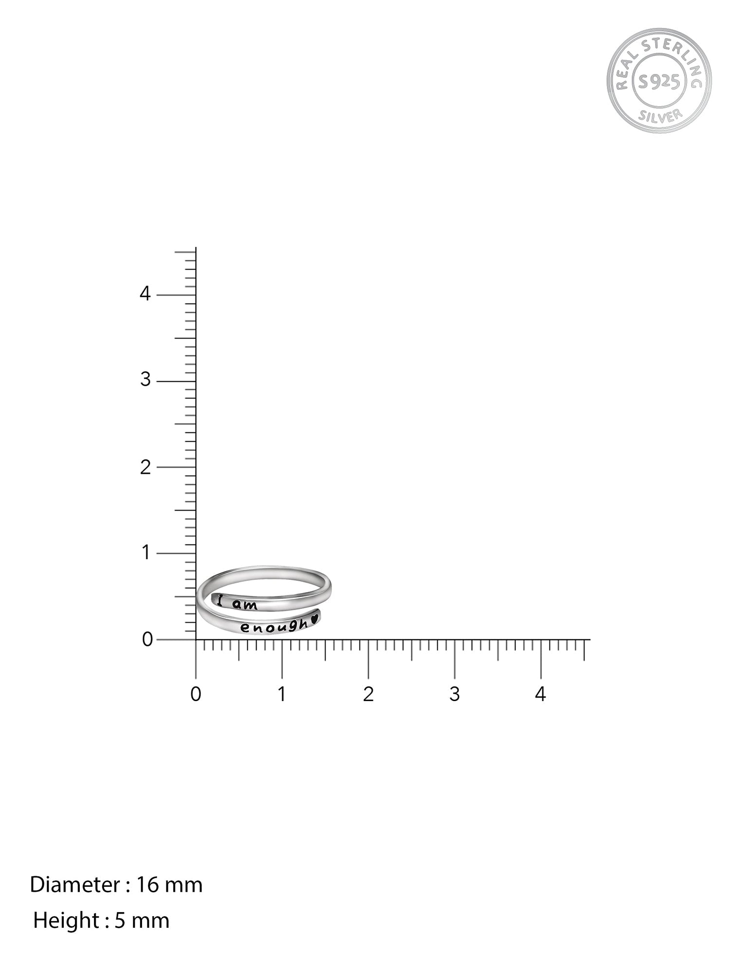 Silver Layered Affirmation Ring
