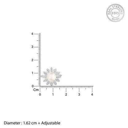 Silver Pearly Bloom Ring