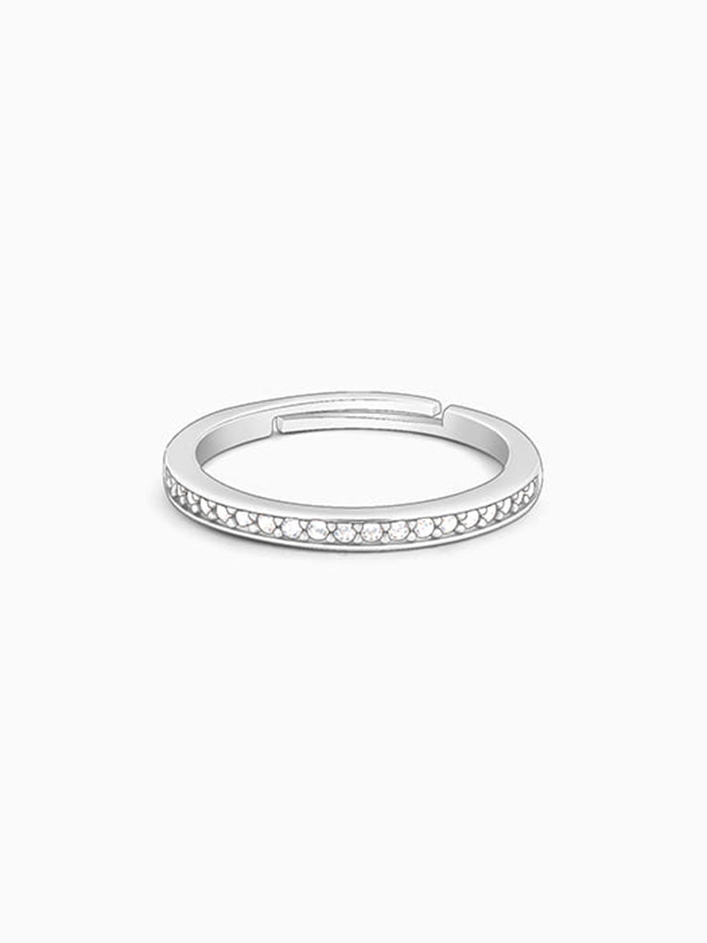 Silver Zircon Channel of Love Ring