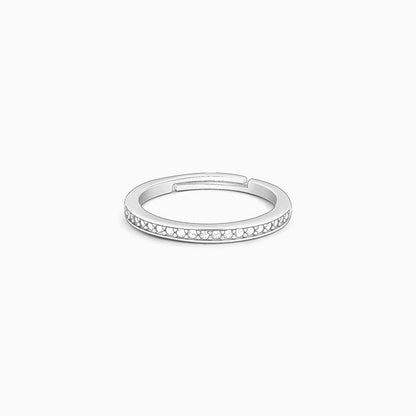Silver Zircon Channel of Love Ring