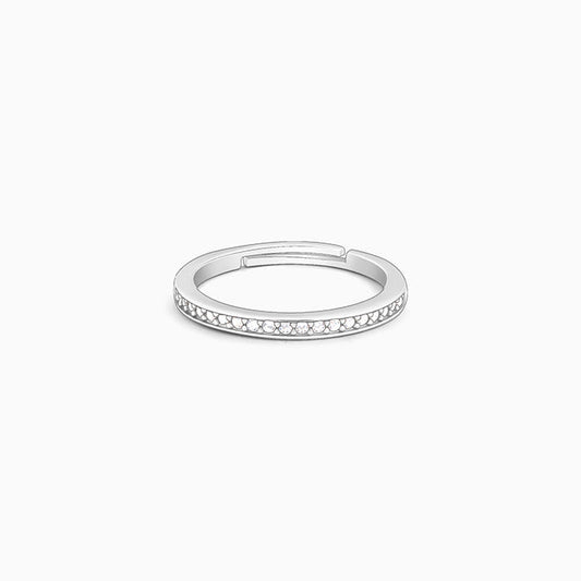 Silver Zircon Channel of Love Ring