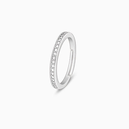 Silver Zircon Channel of Love Ring