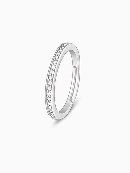 Silver Zircon Channel of Love Ring