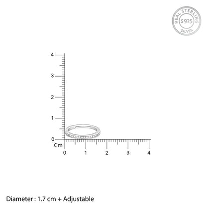 Silver Zircon Channel of Love Ring