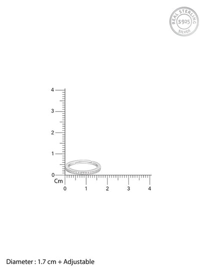 Silver Zircon Channel of Love Ring