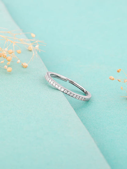 Silver Zircon Channel of Love Ring