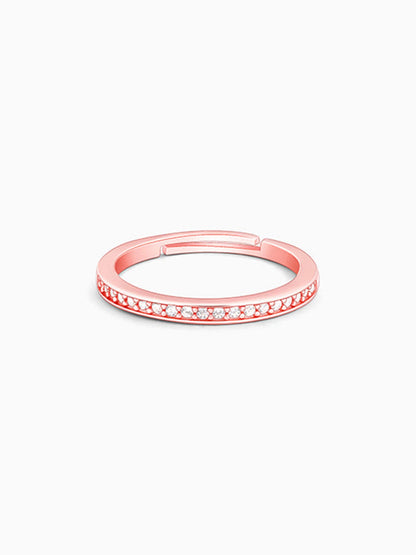 Rose Gold Zircon Channel of Love Ring