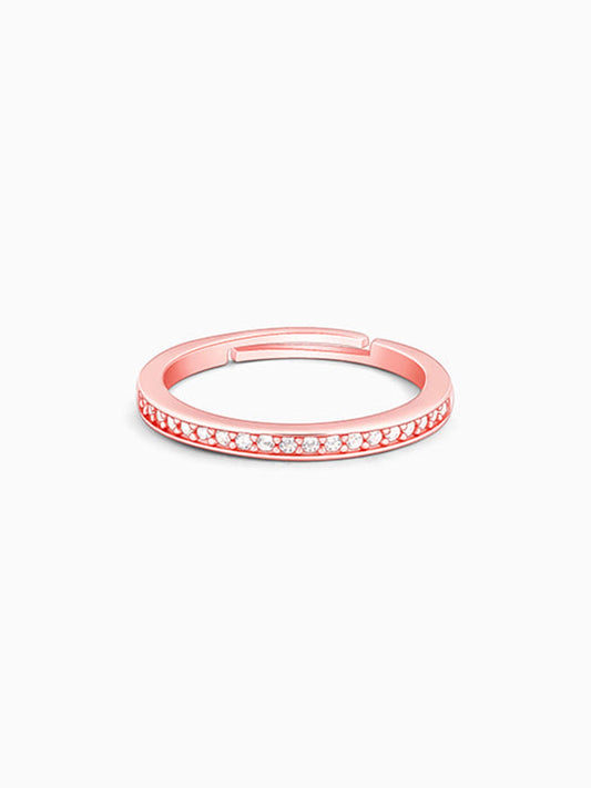Rose Gold Zircon Channel of Love Ring