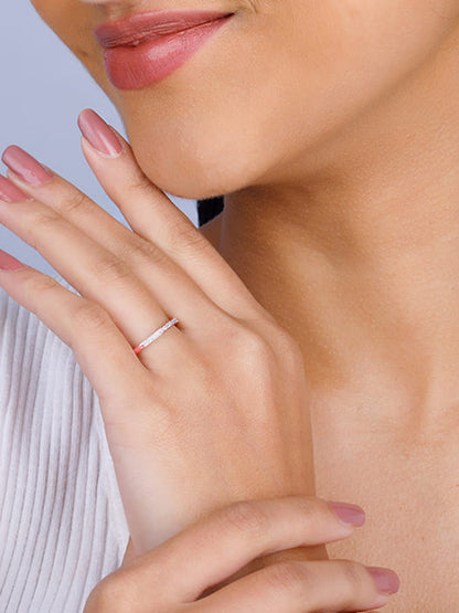 Rose Gold Zircon Channel of Love Ring