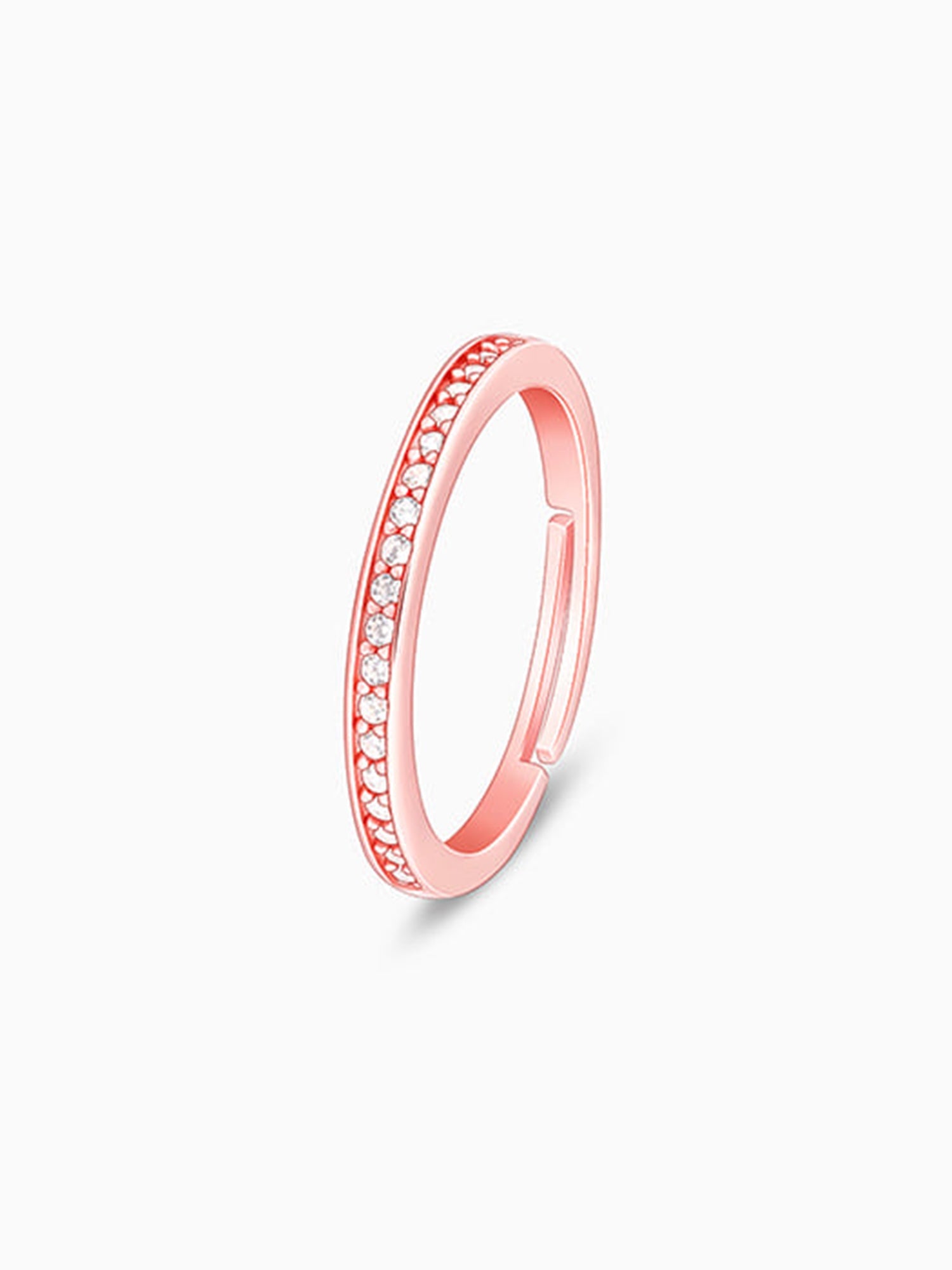 Rose Gold Zircon Channel of Love Ring