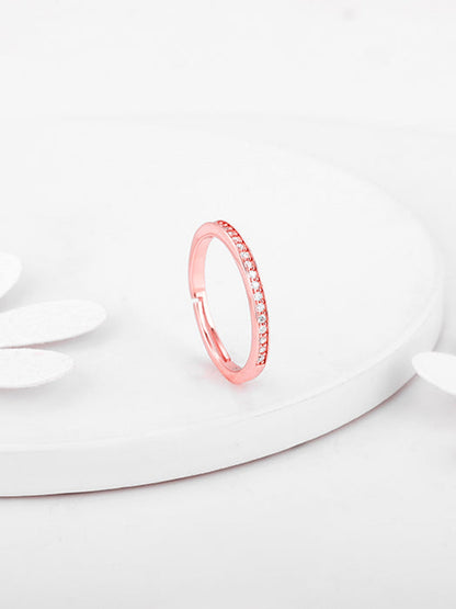 Rose Gold Zircon Channel of Love Ring