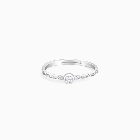 Silver Zircon Epitome of Love Ring