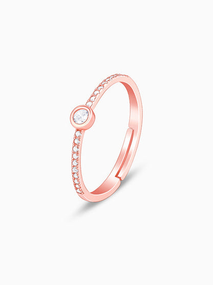 Rose Gold Zircon Epitome of Love Ring