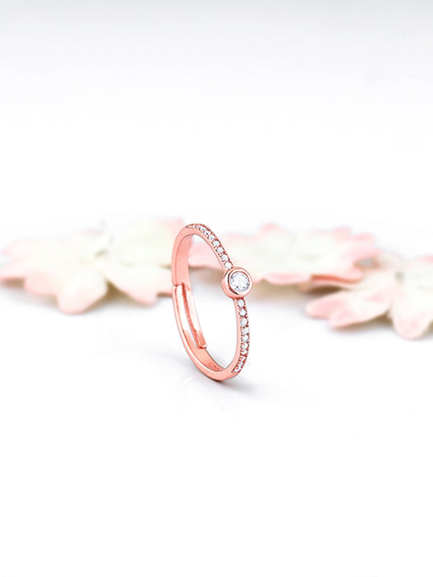 Rose Gold Zircon Epitome of Love Ring