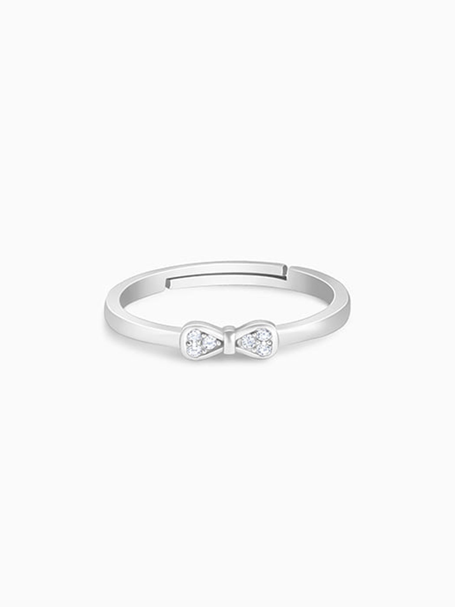 Silver Zircon Bow Beauty Ring