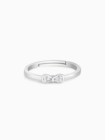 Silver Zircon Bow Beauty Ring
