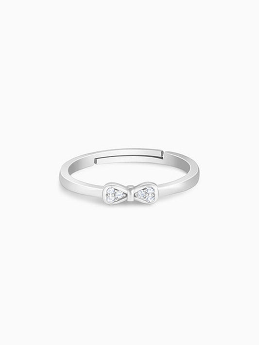 Silver Zircon Bow Beauty Ring