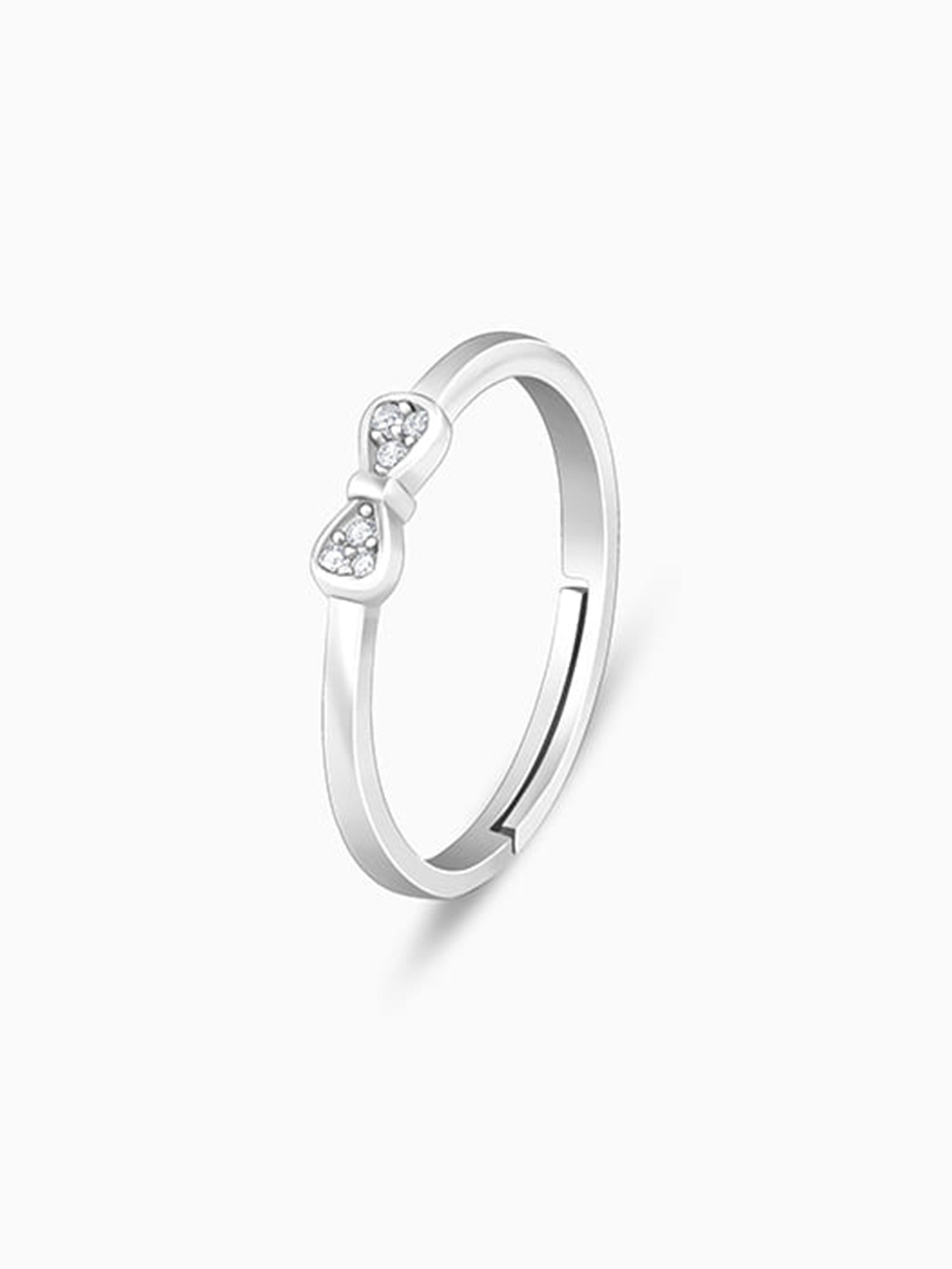 Silver Zircon Bow Beauty Ring