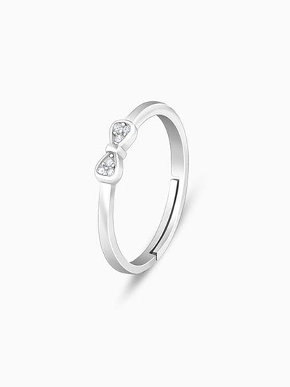 Silver Zircon Bow Beauty Ring