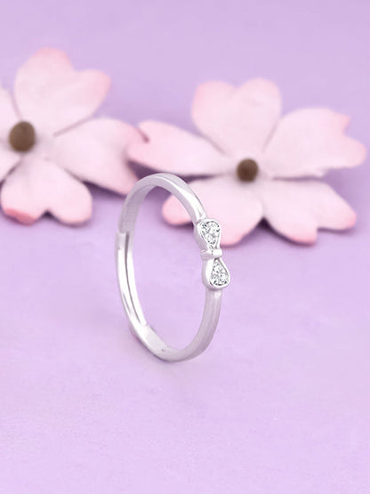 Silver Zircon Bow Beauty Ring