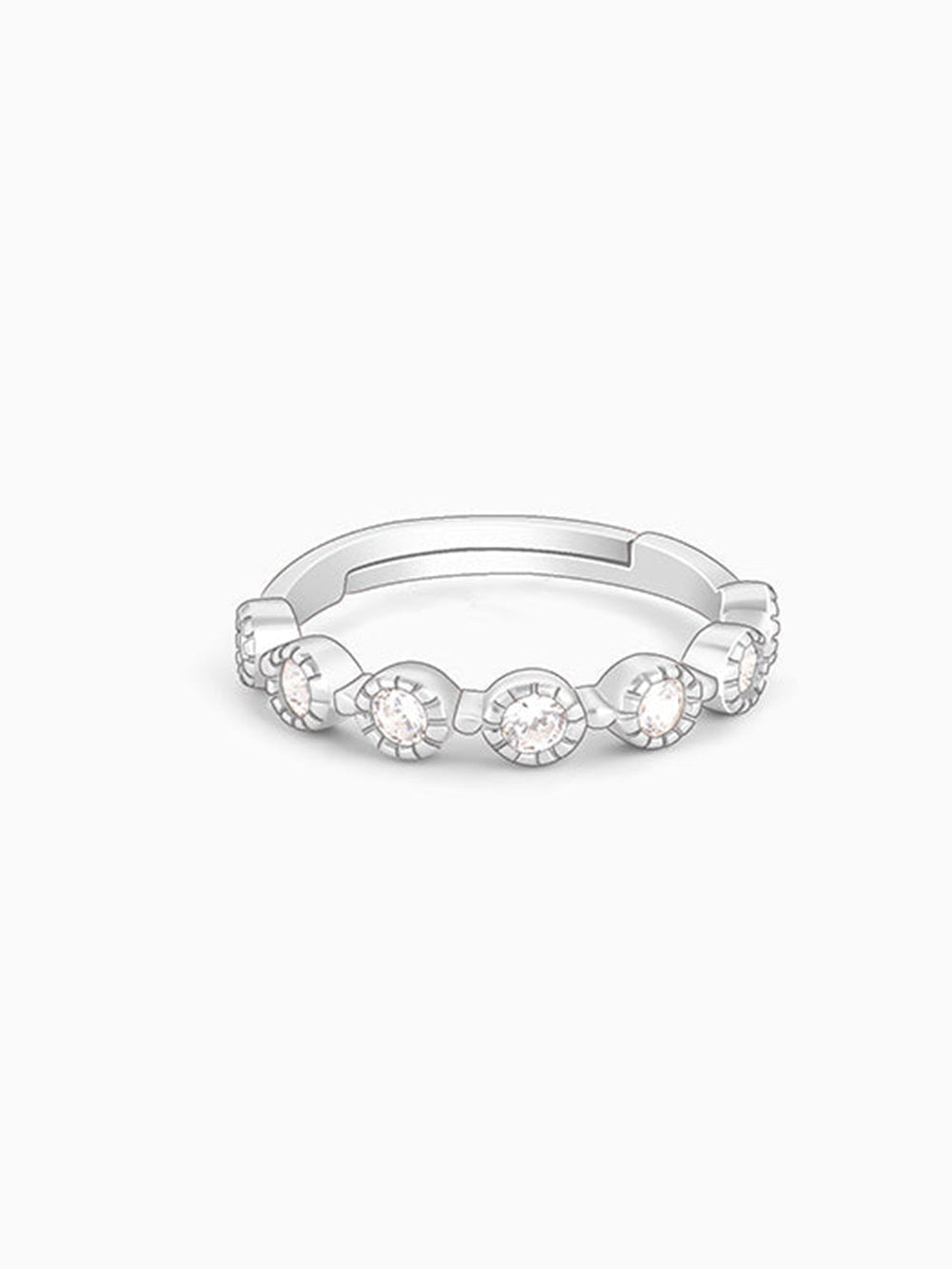 Silver Zircon Melange Ring