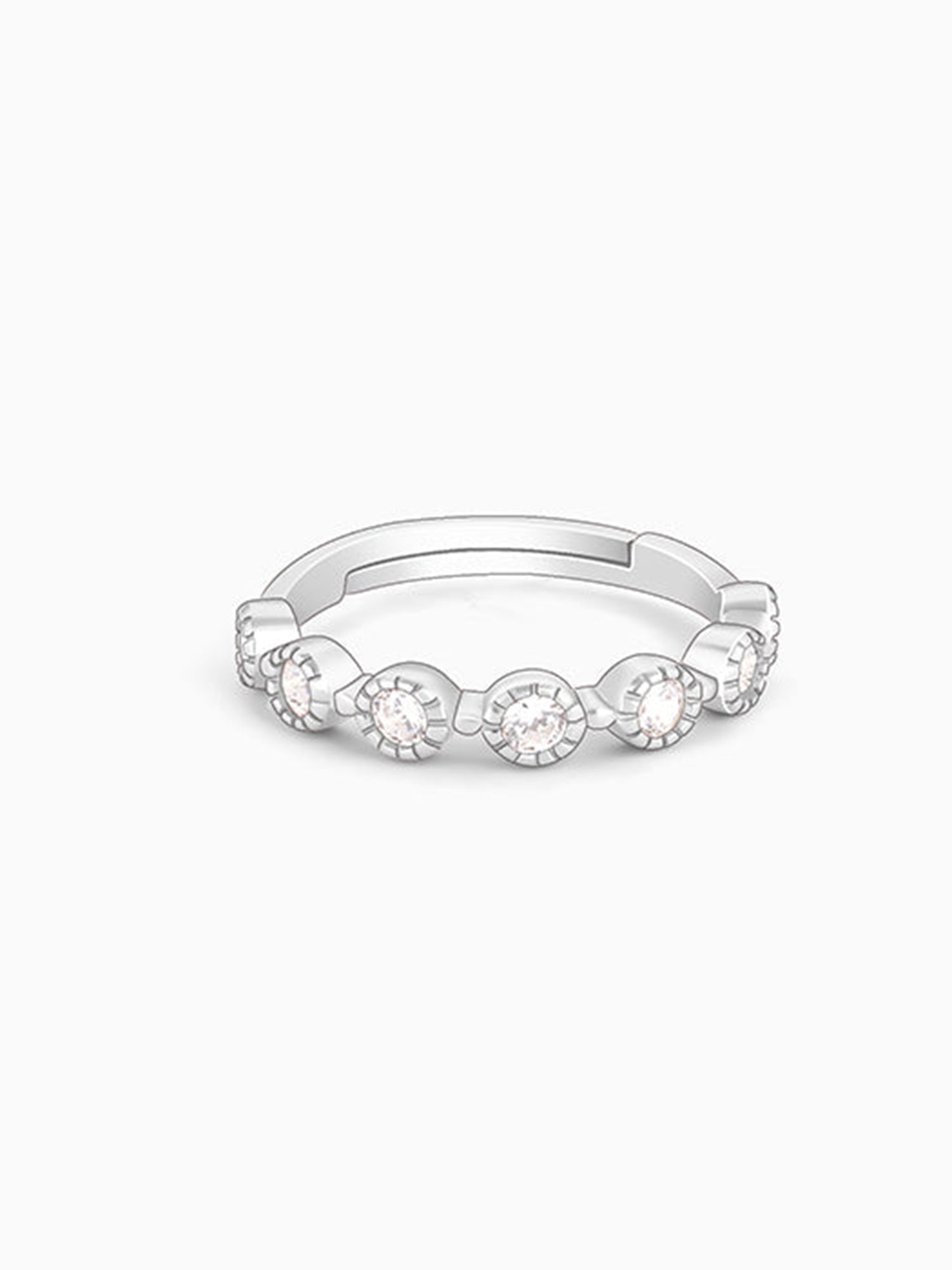 Silver Zircon Melange Ring
