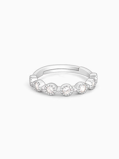 Silver Zircon Melange Ring