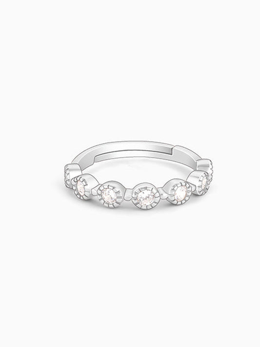 Silver Zircon Melange Ring
