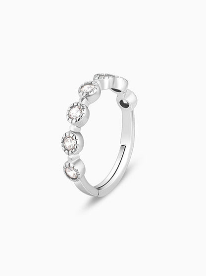 Silver Zircon Melange Ring