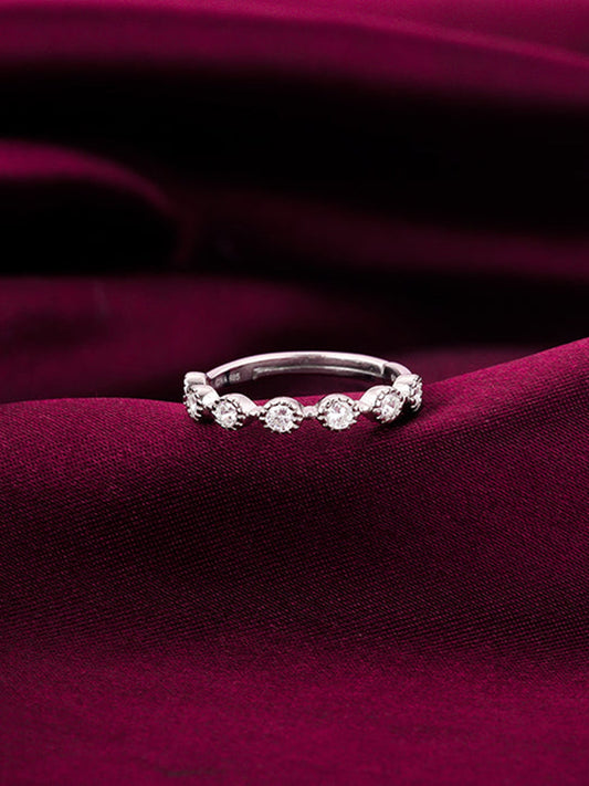 Silver Zircon Melange Ring
