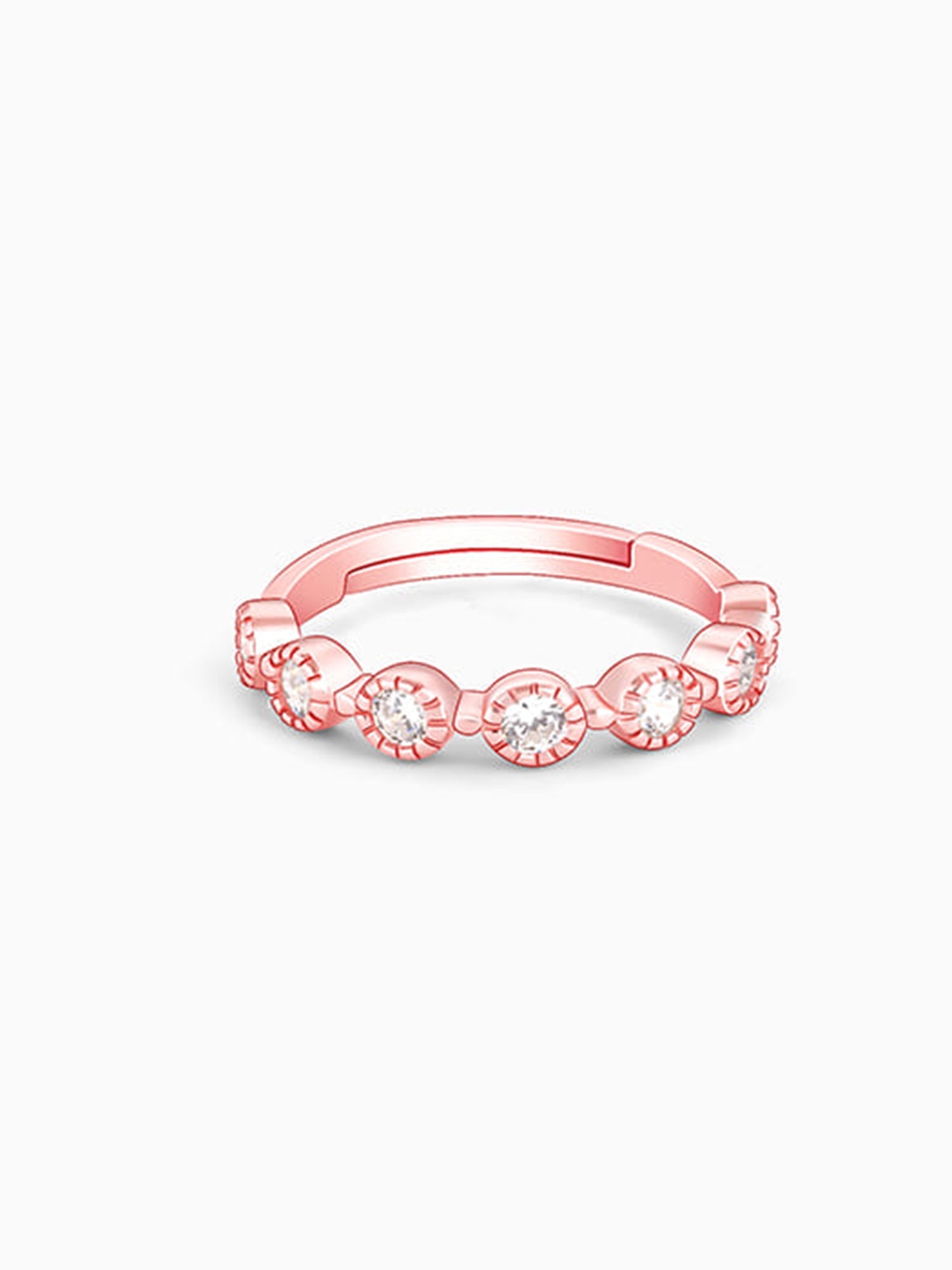 Rose Gold Zircon Melange Ring (Size 13)