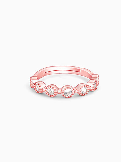 Rose Gold Zircon Melange Ring (Size 13)
