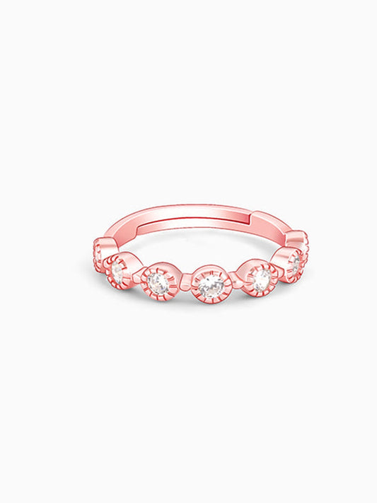 Rose Gold Zircon Melange Ring (Size 13)