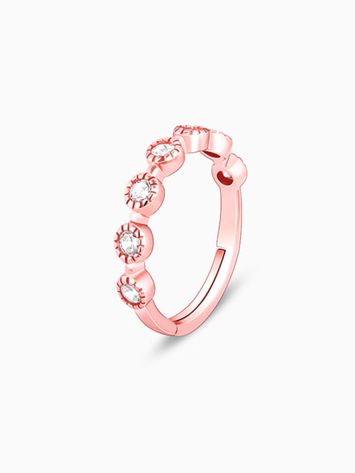 Rose Gold Zircon Melange Ring (Size 13)
