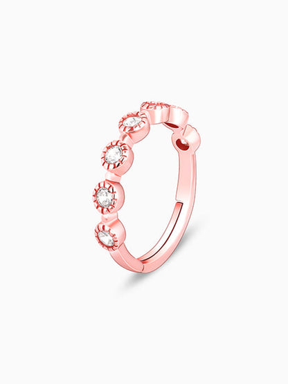 Rose Gold Zircon Melange Ring (Size 13)