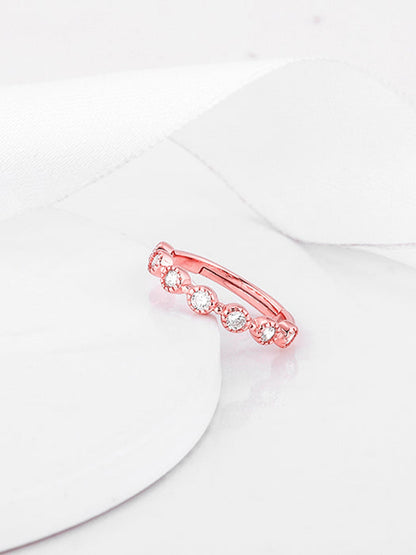 Rose Gold Zircon Melange Ring (Size 13)