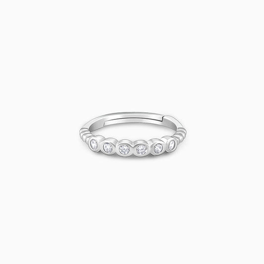 Silver Circular Zirconia Ring