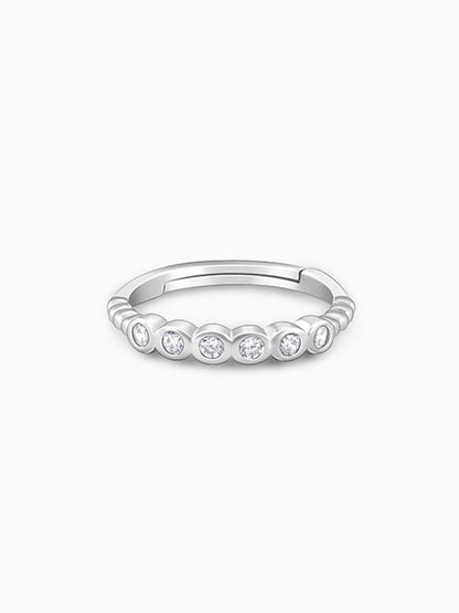 Silver Circular Zirconia Ring