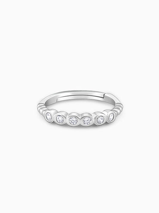 Silver Circular Zirconia Ring