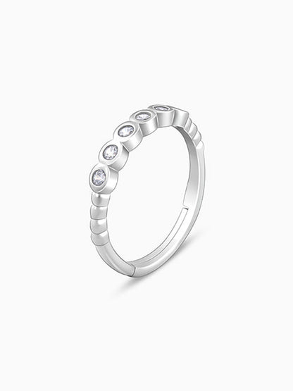 Silver Circular Zirconia Ring