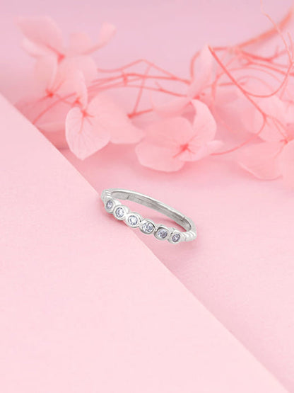 Silver Circular Zirconia Ring
