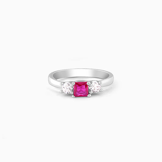 Silver Rule in Pink Ring