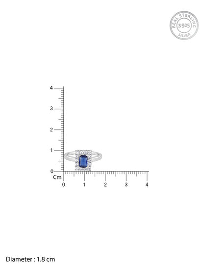 Silver Blue Stone Ring