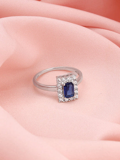 Silver Blue Stone Ring