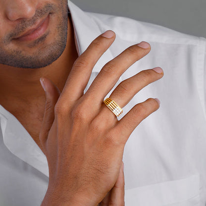 Golden Square in Rectangle Ring For Him